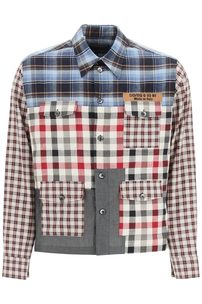 Dolce & Gabbana Checked Patchwork Shirt - Multi 1 Dolce & Gabbana Checked Patchwork Shirt - Multi