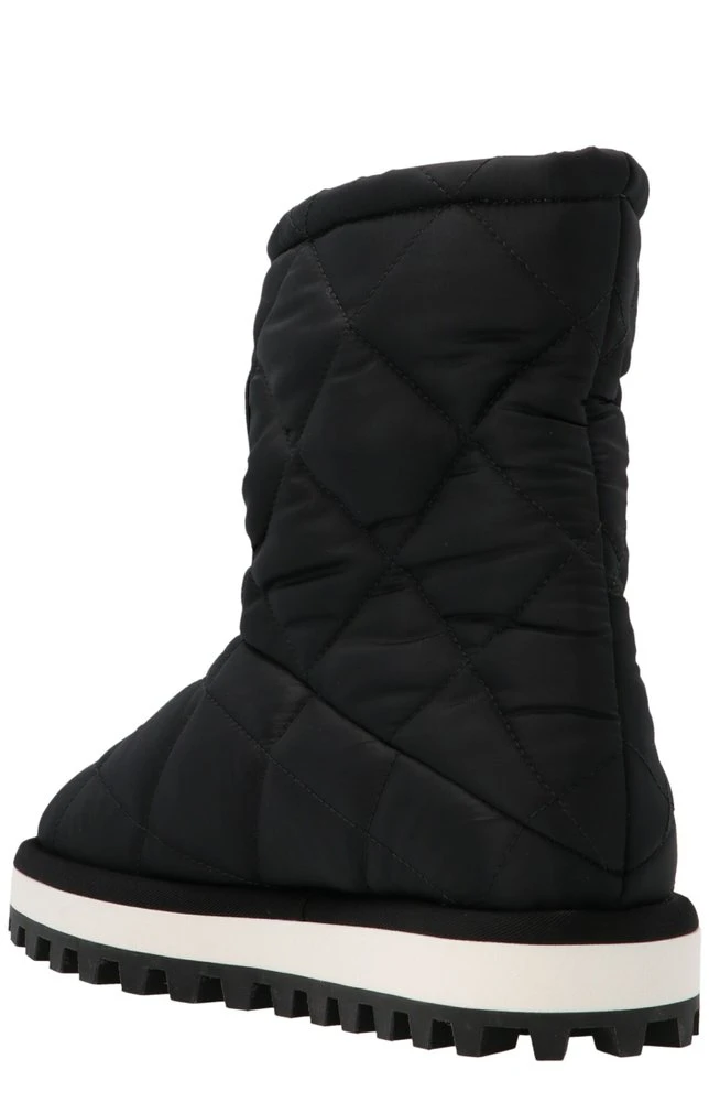 Dolce & Gabbana Logo Patched Padded Boots - Black 2 Dolce & Gabbana Logo Patched Padded Boots - Black - Image 2