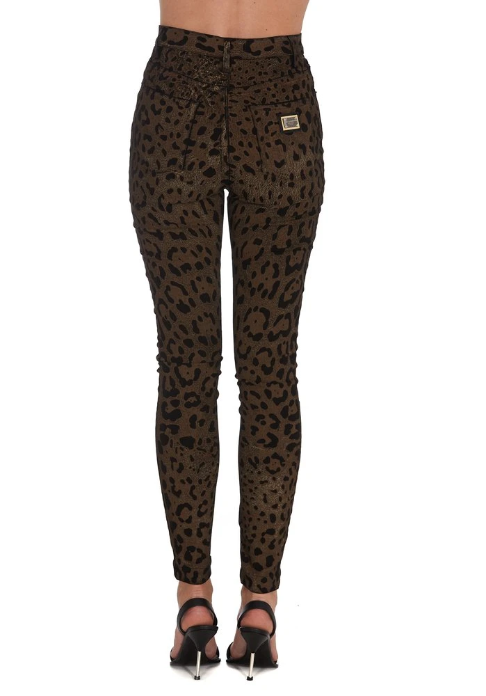 Dolce & Gabbana Leopard Print Slim-Fit Jeans - Multi 3 Dolce & Gabbana Leopard Print Slim-Fit Jeans - Multi - Image 3