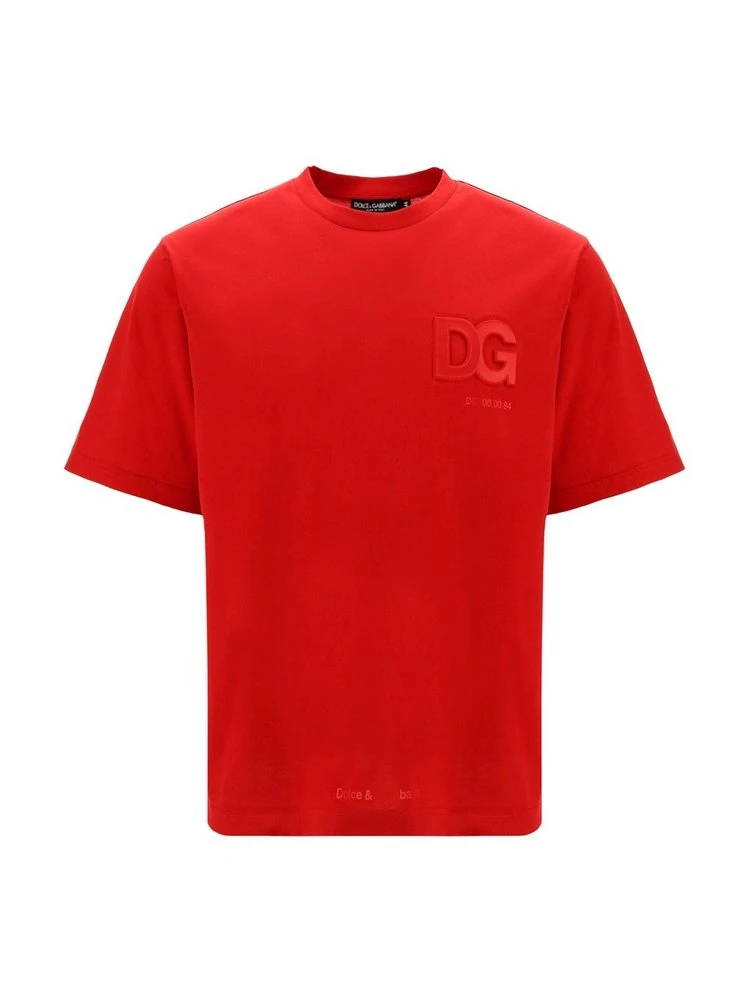 ( New Season ) Dolce & Gabbana Logo Detailed T-Shirt - Red 1 ( New Season ) Dolce & Gabbana Logo Detailed T-Shirt - Red