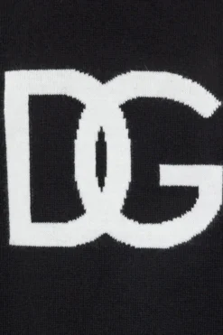 Dolce & Gabbana Logo Intarsia Knitted Jumper - Black -Cheap Vestureo Store effbc5f99c126915387037fd4ef66efb
