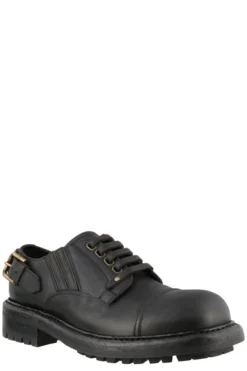 Dolce & Gabbana Lace-Up Buckle Detail Derby Shoes - Black -Cheap Vestureo Store f043eb894cb56a8c9b0877a3e03bd114