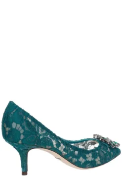 ( New Season ) Dolce & Gabbana Taormina Lace Embellished Pumps - Green -Cheap Vestureo Store f0e1f328706bf2c21a0d424381b491e9