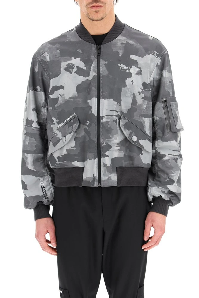 Dolce & Gabbana Camouflage Print Bomber Jacket - Grey 3 Dolce & Gabbana Camouflage Print Bomber Jacket - Grey - Image 3
