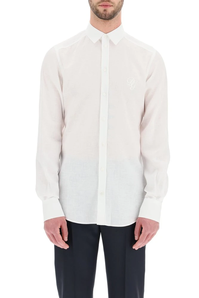 Dolce & Gabbana Logo Embroidered Shirt - White 3 Dolce & Gabbana Logo Embroidered Shirt - White - Image 3