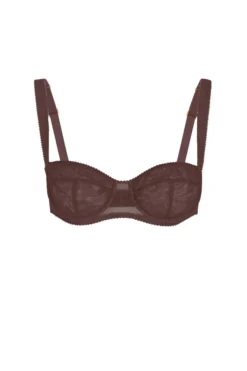 ( New Season ) Dolce & Gabbana Monogram Balconette Bra - Brown