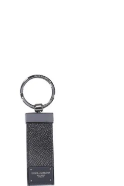 ( New Season ) Dolce & Gabbana Logo Keyring - Black