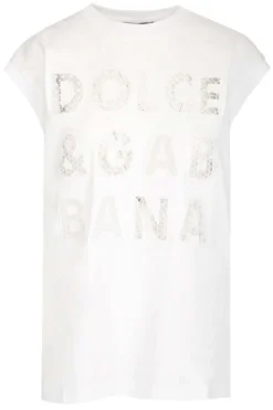 ( New Season ) Dolce & Gabbana Cut-Out Crewneck T-Shirt - White