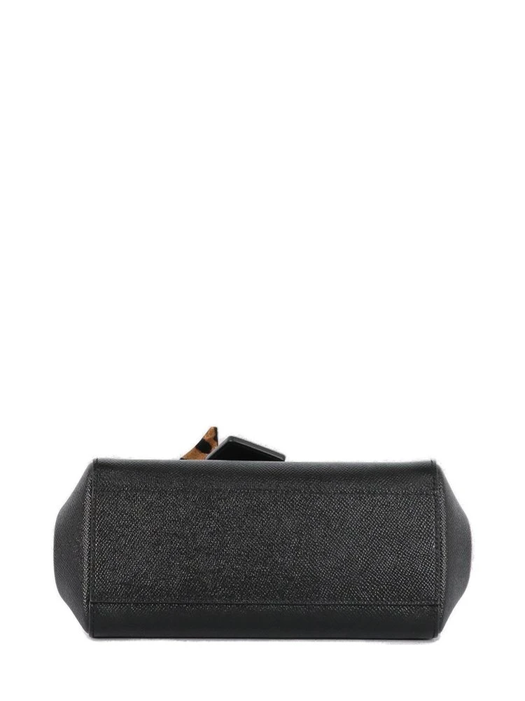 ( New Season ) Dolce & Gabbana Sicily Scarf Embellished Mini Tote Bag - Black 3 ( New Season ) Dolce & Gabbana Sicily Scarf Embellished Mini Tote Bag - Black - Image 3