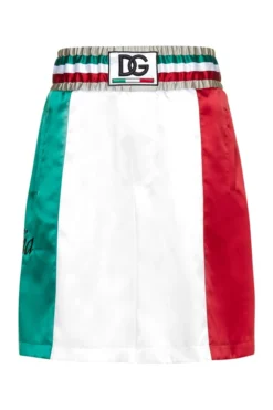 ( New Season ) Dolce & Gabbana DG Patch Satin Shorts - Multi