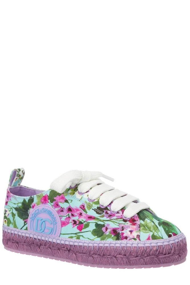 ( New Season ) Dolce & Gabbana Floral Printed Lace-Up Sneakers - Multi 2 ( New Season ) Dolce & Gabbana Floral Printed Lace-Up Sneakers - Multi - Image 2