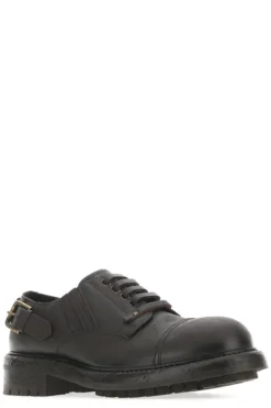 Dolce & Gabbana Lace-Up Buckle Detail Derby Shoes - Brown -Cheap Vestureo Store f507bd61f3354a7df20f692dd02dc678