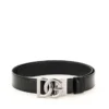 ( New Season ) Dolce & Gabbana Logo Plaque Reversible Belt - Black