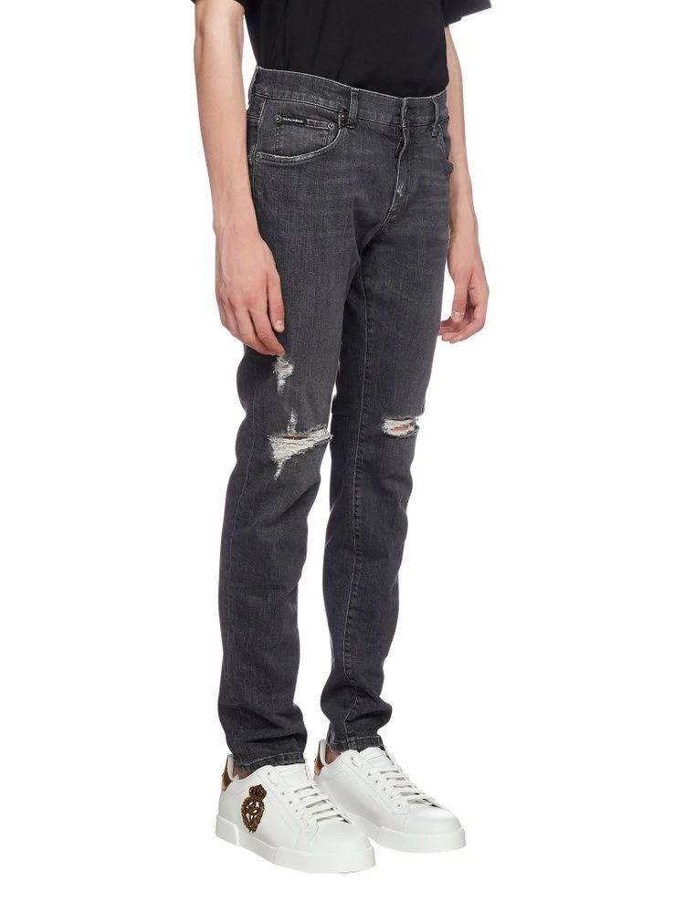 Dolce & Gabbana Ripped Skinny Leg Jeans - Black 3 Dolce & Gabbana Ripped Skinny Leg Jeans - Black - Image 3