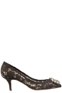 Dolce & Gabbana Bellucci Lace Embellished Pumps - Black