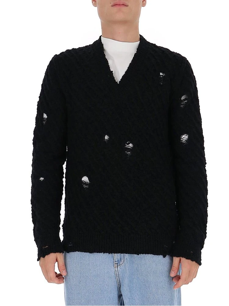 Dolce & Gabbana Distressed Knit Jumper - Black 3 Dolce & Gabbana Distressed Knit Jumper - Black - Image 3