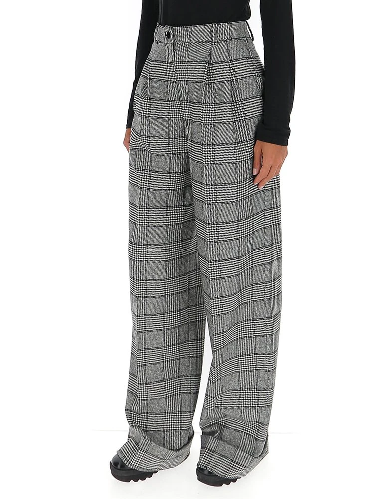 Dolce & Gabbana Checked Wide Leg Pants - Multi 5 Dolce & Gabbana Checked Wide Leg Pants - Multi - Image 5