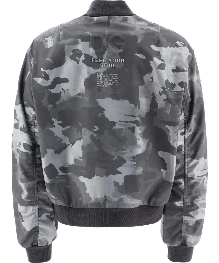 Dolce & Gabbana Camouflage Print Bomber Jacket - Grey 2 Dolce & Gabbana Camouflage Print Bomber Jacket - Grey - Image 2