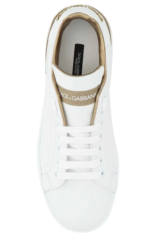 ( New Season ) Dolce & Gabbana Portofino Low-Top Sneakers - White 3 ( New Season ) Dolce & Gabbana Portofino Low-Top Sneakers - White - Image 3