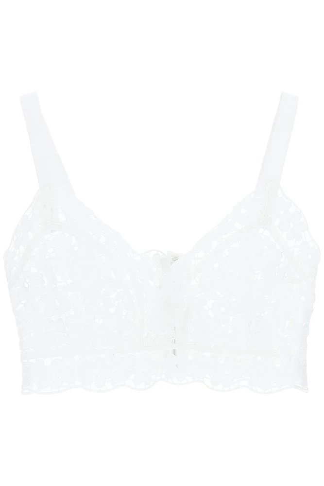 ( New Season ) Dolce & Gabbana Lace Sleeveless Cropped Top - White 1 ( New Season ) Dolce & Gabbana Lace Sleeveless Cropped Top - White