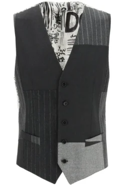 Dolce & Gabbana Patchwork Waistcoat - Grey