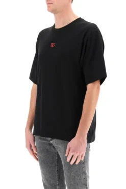 ( New Season ) Dolce & Gabbana Logo Plaque Crewneck T-Shirt - Black -Cheap Vestureo Store f7e86bbb47b09ade0160027dc1b744f2