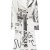 Dolce & Gabbana Logo Graffiti Coat - White