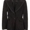 Dolce & Gabbana Lace Embroidered Single-Breasted Blazer - Black