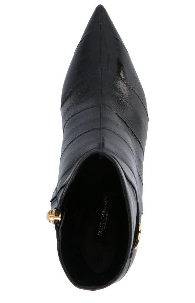 Dolce & Gabbana Logo Plaque Pointed-Toe Boots - Black 3 Dolce & Gabbana Logo Plaque Pointed-Toe Boots - Black - Image 3