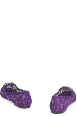 Dolce & Gabbana Vally Taormina Lace Ballerina Flats - Purple -Cheap Vestureo Store f90c313b979b369c336799d1346be40b