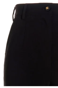 ( New Season ) Dolce & Gabbana Turn-Up Cuff Tailored Trousers - Black -Cheap Vestureo Store f96237bf76cc2b20a29f7affe671f12c