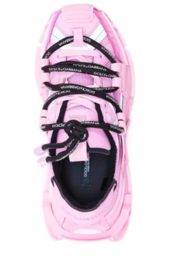 ( New Season ) Dolce & Gabbana Lace-Up Low Top Sneakers - Pink -Cheap Vestureo Store f9b7ce06fda6d49908d73a3b1e22a5e6