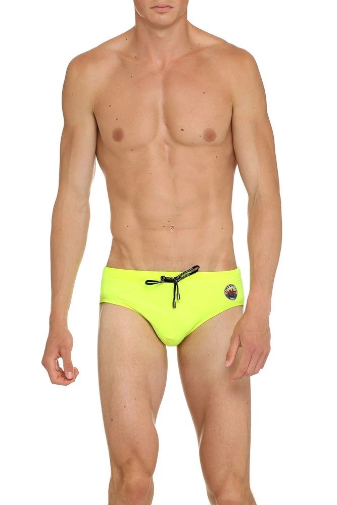 Dolce & Gabbana Logo Printed Swimming Briefs - Yellow 3 Dolce & Gabbana Logo Printed Swimming Briefs - Yellow - Image 3