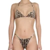 ( New Season ) Dolce & Gabbana Allover Leopard Printed Halterneck Bikini - Multi
