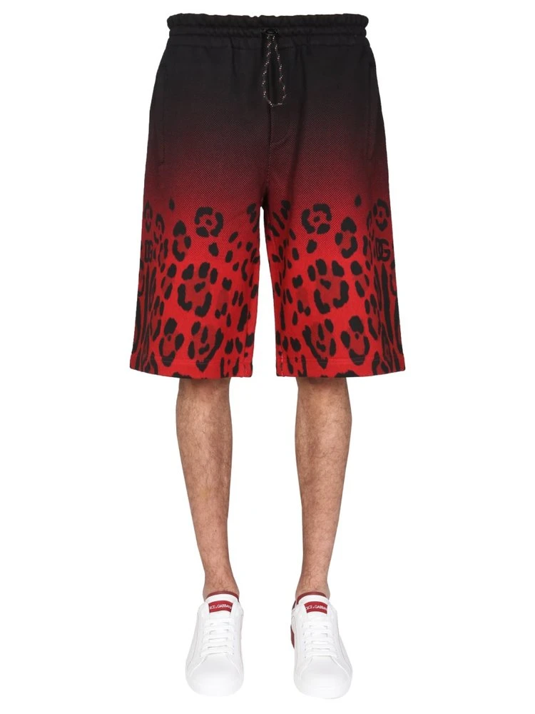 ( New Season ) Dolce & Gabbana Leopard Pattern Bermuda Shorts - Multi 1 ( New Season ) Dolce & Gabbana Leopard Pattern Bermuda Shorts - Multi
