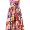 ( New Season ) Dolce & Gabbana Floral Printed Sleeveless Midi Dress - Multi