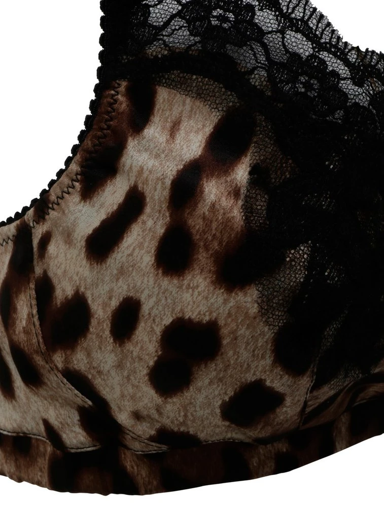 ( New Season ) Dolce & Gabbana Leopard Printed Lace Trimmed Bra - Multi 3 ( New Season ) Dolce & Gabbana Leopard Printed Lace Trimmed Bra - Multi - Image 3