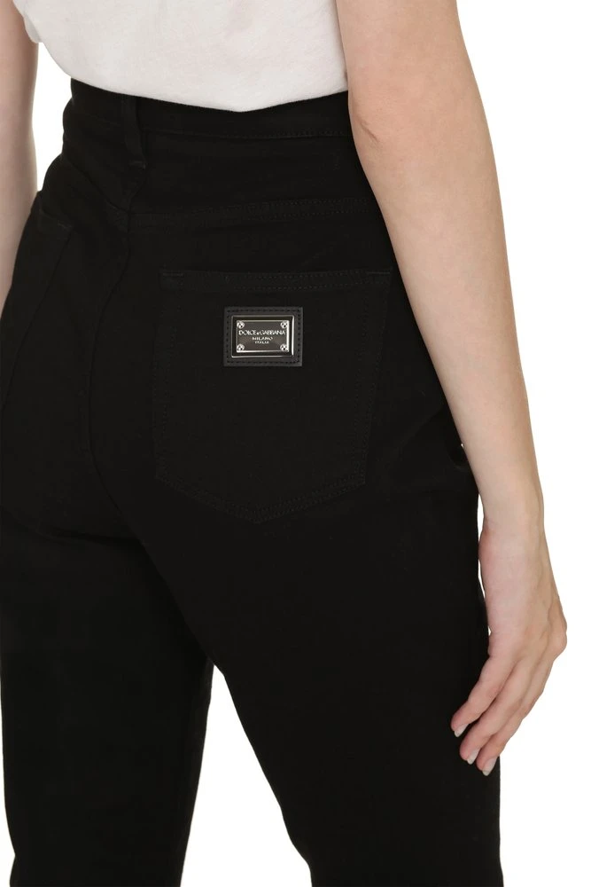 Dolce & Gabbana Logo Patch Slim-Cut Jeans - Black 5 Dolce & Gabbana Logo Patch Slim-Cut Jeans - Black - Image 5