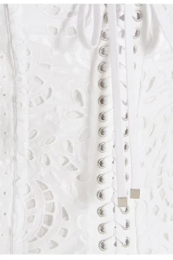 ( New Season ) Dolce & Gabbana Laced Zip-Up Dress - White -Cheap Vestureo Store fb3c3900c818db177d33f3b6eb60dd82