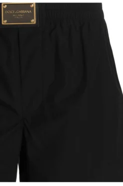 ( New Season ) Dolce & Gabbana Logo Plaque Shorts - Black -Cheap Vestureo Store fc97ee110c854563857f6d4114b1378d