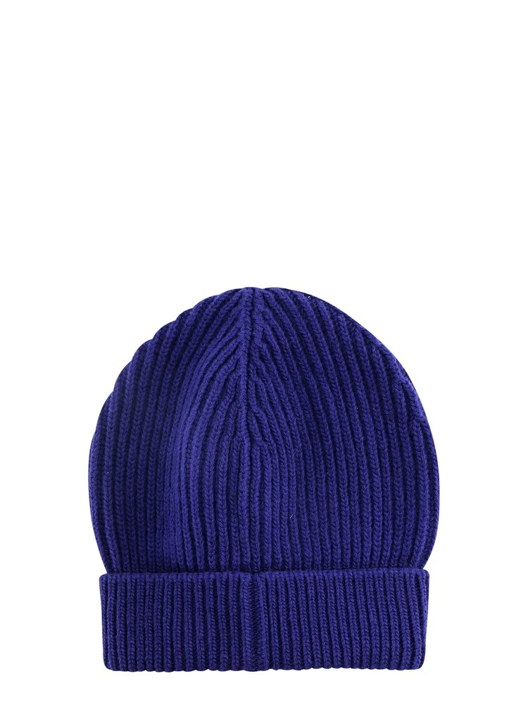 Dolce & Gabbana Logo Patch Rib Knit Beanie - Blue 2 Dolce & Gabbana Logo Patch Rib Knit Beanie - Blue - Image 2