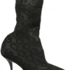 Dolce & Gabbana Monogram Pumped Ankle Boots - Black
