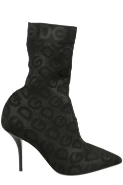 Dolce & Gabbana Monogram Pumped Ankle Boots - Black