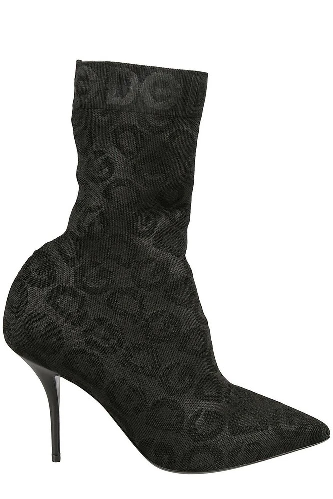 Dolce & Gabbana Monogram Pumped Ankle Boots - Black 1 Dolce & Gabbana Monogram Pumped Ankle Boots - Black