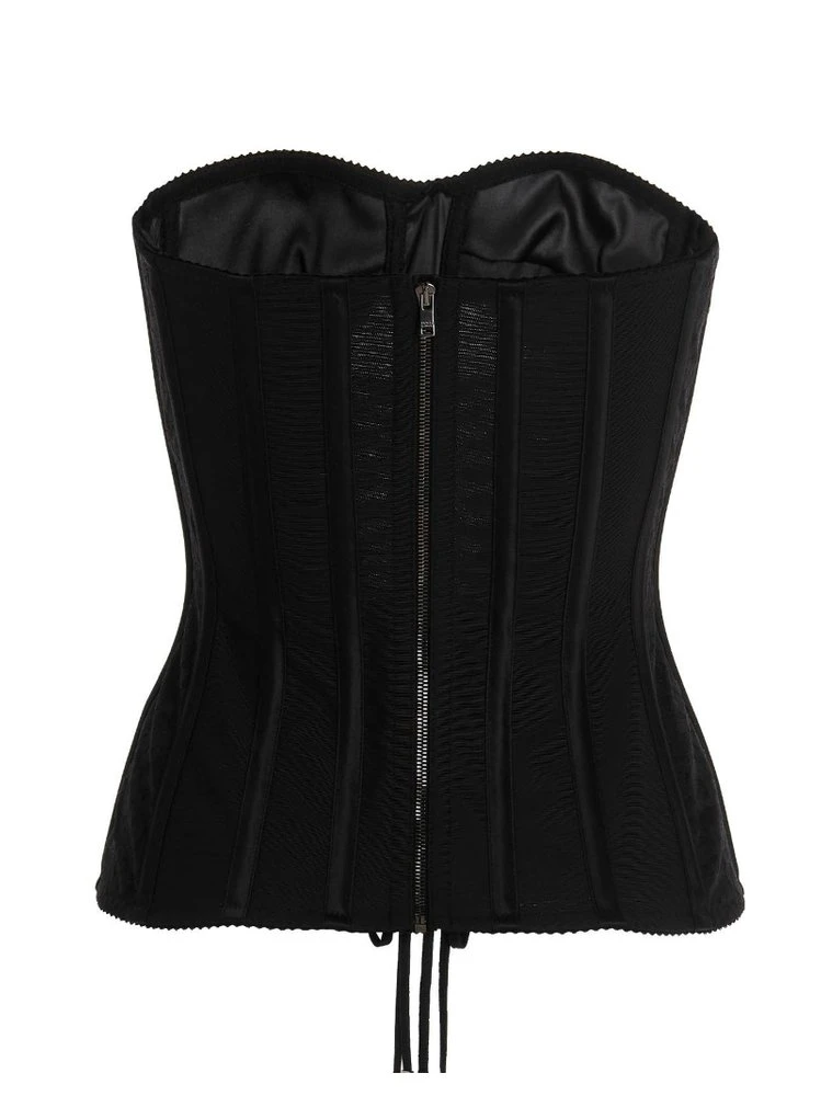 ( New Season ) Dolce & Gabbana Lace-Up Bustier Top - Black 2 ( New Season ) Dolce & Gabbana Lace-Up Bustier Top - Black - Image 2