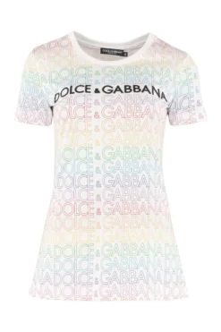Dolce & Gabbana Allover Logo Printed T-Shirt - Multi