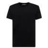 ( New Season ) Dolce & Gabbana Logo Embroidered Crewneck T-Shirt - Black