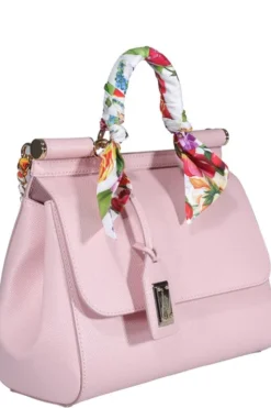 ( New Season ) Dolce & Gabbana Scarf Embellished Medium Sicily Bag - Pink -Cheap Vestureo Store fe9ac753f77bc4d1959ce2a3eaed1803