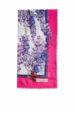 ( New Season ) Dolce & Gabbana Large Wisteria-Printed Scarf - Multi