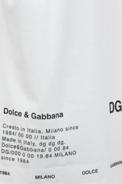 Dolce & Gabbana Logo Printed Crewneck T-Shirt - White -Cheap Vestureo Store fed004d544ca7bab044a92dd9eca5b4b